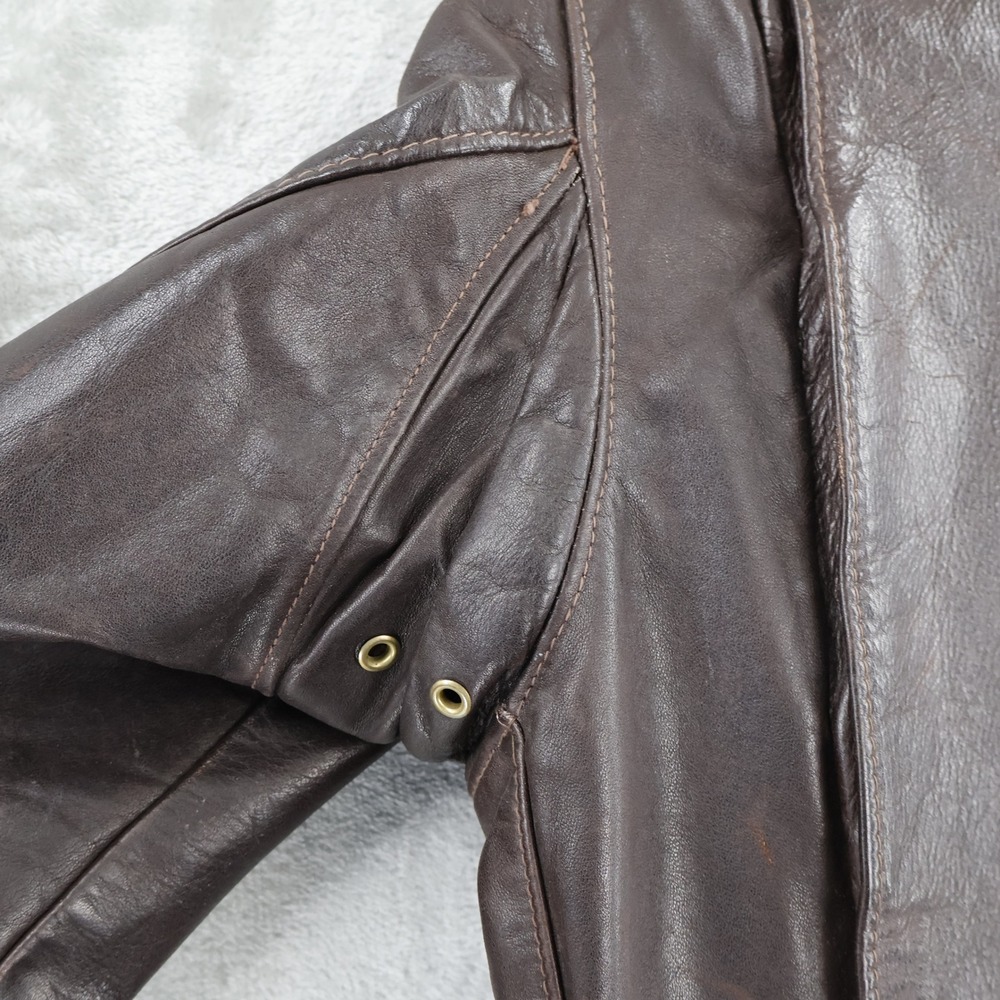 Schott NYC Vtg Leather Flight Bomber Jacket Fur Collar Lining Mens Size 34 USA - Picture 16 of 16